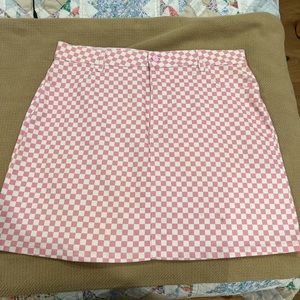 US16 Lazy Oaf pink checkered mini skirt